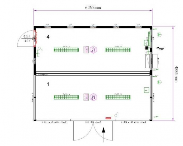 Doppel-Container mit Verglasung