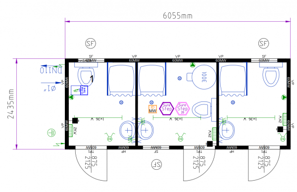 Sanitärcontainer 20 Fuss