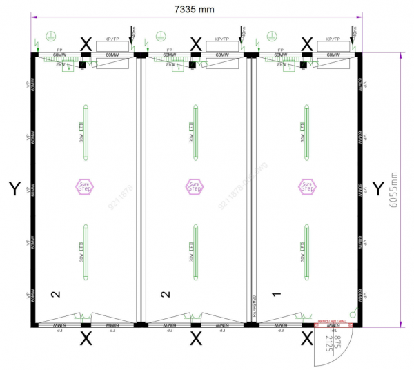 Dreieranlage Bürocontainer