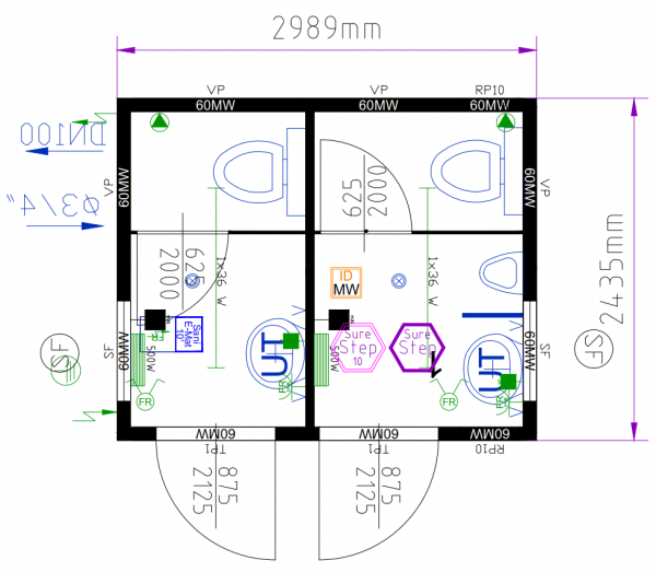 Sanitärcontainer 10 Fuss