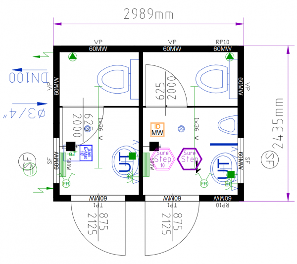 Sanitärcontainer 10 Fuss